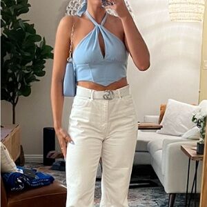 Blue Halter Top